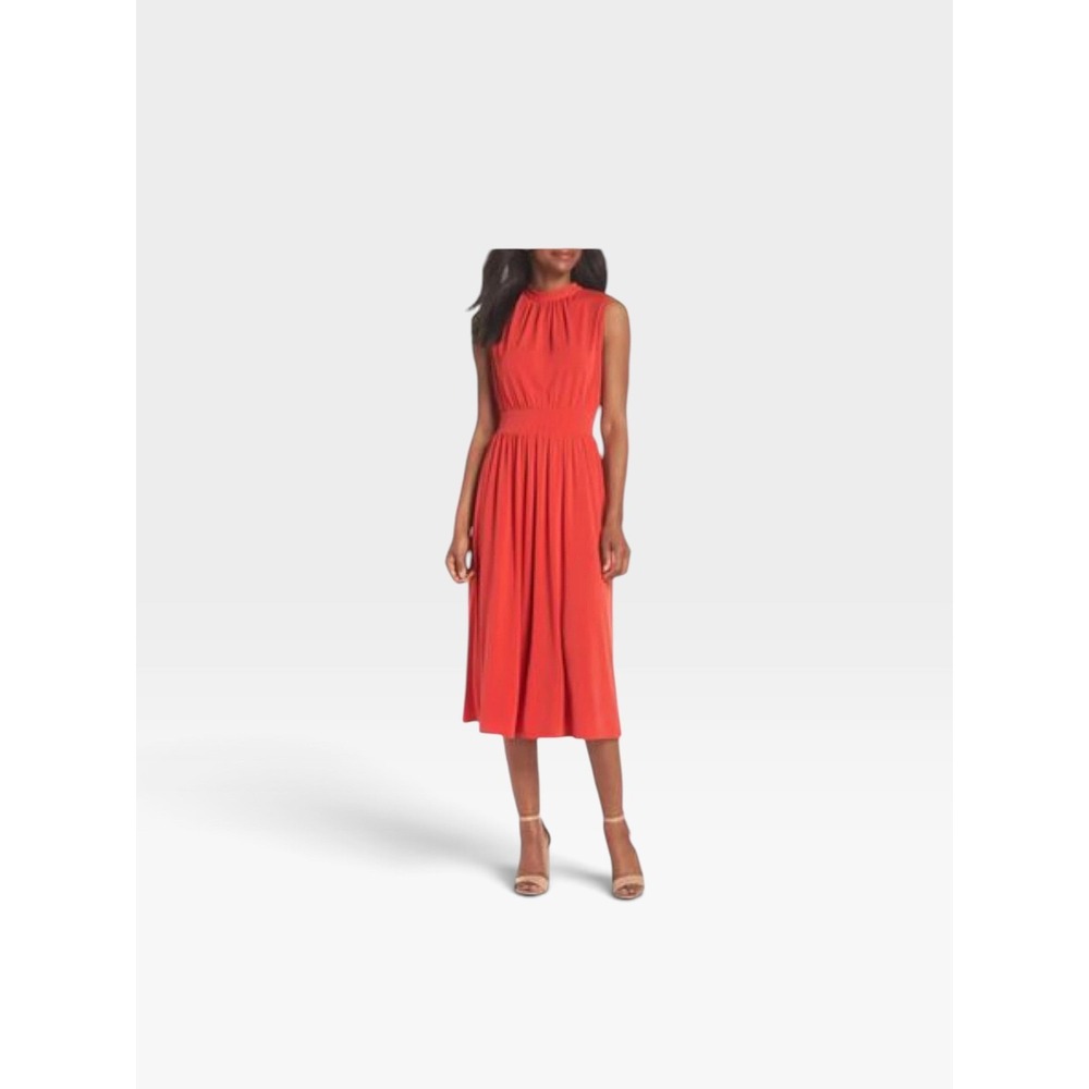 Leota Red Sleeveless Mock Neck Midi Dress Plus XXL Rent the Runway Bestseller